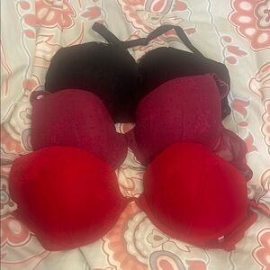 Victoria's Secret Black and Red Bras Intimates & Sleepwear
